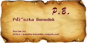 Pászka Benedek névjegykártya