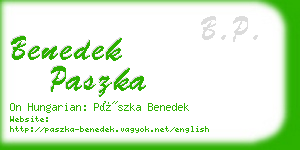 benedek paszka business card